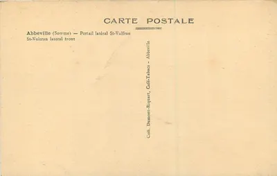 Abbeville (Somme) — Porta lateral da Igreja de São Vulfrano — Coleção Dumont-Riquart — Verso