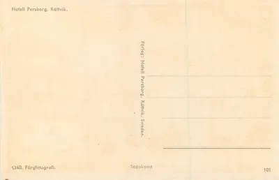 Hotel Persborg — Rättvik — editor Hotell Persborg, Rättvik — Verso