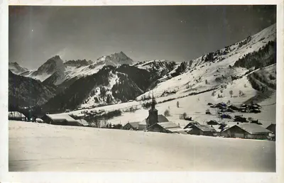Les Contamines — Ogólny widok zimowy — Wyd. C. Blanc