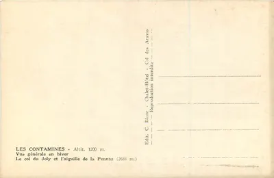 Les Contamines — Ogólny widok zimowy — Wyd. C. Blanc — Rewers