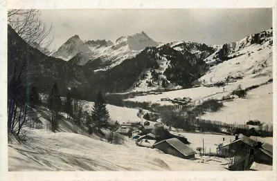 Les Contamines zimą — Montjoie i Aiguilles de la Pennaz oraz de Roselette — Wyd. C. Blanc