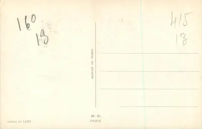 Tre rose — Buon compleanno — M.D. Paris, serie n° 1470 — Verso