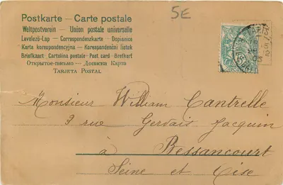 Bilhete postal antigo Chaumiere — Verso