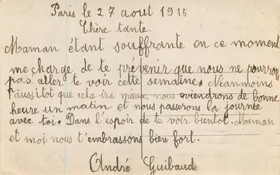 Criança perto de um buquê — República Francesa — n° 6373 — Verso