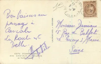 Côte d'Émeraude — Widok zatoki i ścieżki nadmorskiej — Loïc — Rewers