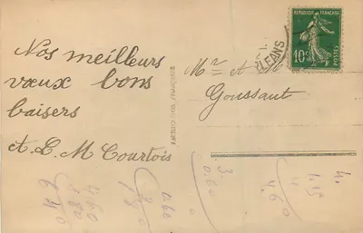 Bouquet van rozen — Goed jaar — M. 598 — Achterkant