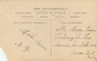 Jovem mulher com buquê — 'Bom Ano' — editor desconhecido, n° 1642 — Verso