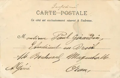 Aix-en-Provence — Grande Fontaine de la Rotonde — Papeterie Germanet — Verso