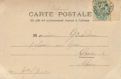 Niort - A Avenida Baixa do Jardim Público — Coleção Clouzot, Niort, editada por M. E. Lambert — Verso