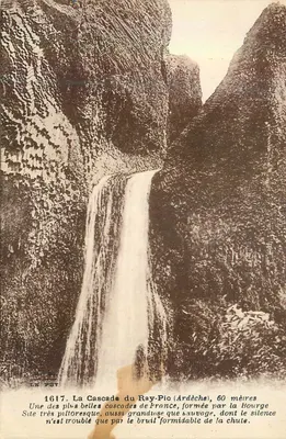 A Cachoeira do Ray-Pio (Ardèche) — 60 metros — Edições de Arte Margerit, Le Puy