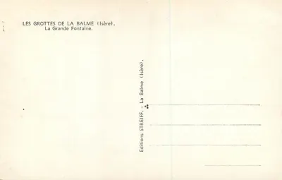 As Grutas de La Balme (Isère) — A Grande Fonte — Edições Streiff — Verso