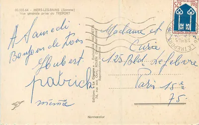 Ogólny widok z TREPORT — MERS-LES-BAINS (Somma) — La Cigogne, n°80.533.64 — Rewers