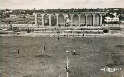 Bilhete postal moderno Brazzaville A vista do estádio Eboue Futebol
