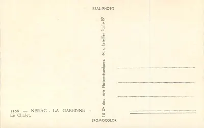 Nérac - La Garenne — O Chalet — REAL-PHOTO — Verso