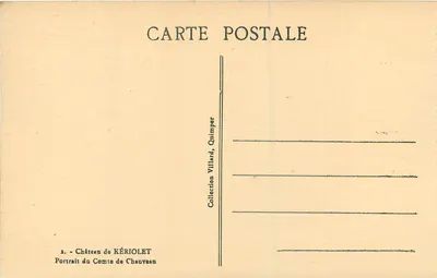 Portrait of the Count of Chauveau — Château de Kériole, Quimper — Collection Villard — Back