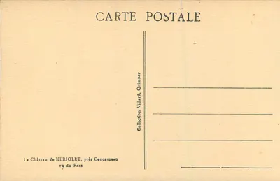 O Castelo de Kériolet — perto de Concarnéau, Quimper — Verso