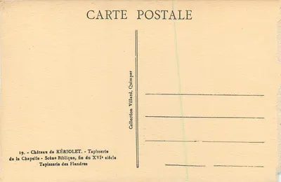 Castelo de Kériollet — Tapeçaria bíblica, final do século XVI — Coleção Villard, Quimper — Verso