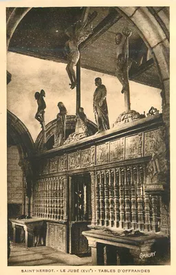 Saint-Herbot - O jubé (século XVI) - Mesas de oferendas - Amaury