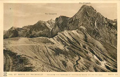 Col e Estrada do Tourmalet — descida para Barèges e nova estrada do Pic du Midi — Hélios 29