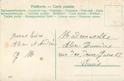 Meisje — met een hoed — zegel 5c Franse Republiek — Achterkant