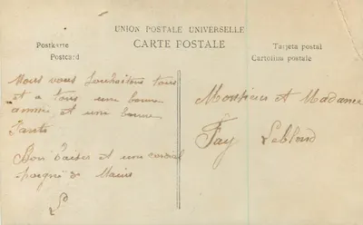 Homem em traje com buquê de rosas — Boa Ano — República Francesa, selo de 10c n°3681 — Verso
