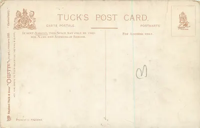 Drzwi Kościoła Chrystusa — Canterbury — Tuck's Post Card n° 1385 — Rewers