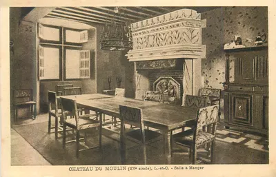 Castelo do Moulin (século XV), L.-et-C. - Sala de Jantar