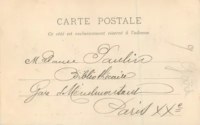 Catedral de Reims — Fragmento do tympano do « Portal do Julgamento ». Os Mortos saindo de seus Túmulos — Editor: A. Dufour, n° 10 — Verso
