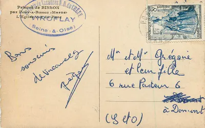Igreja e presbitério de Viroflay — Prièrerie de Vacances N.D. du Chêne — editor desconhecido, número de série não visível — Verso