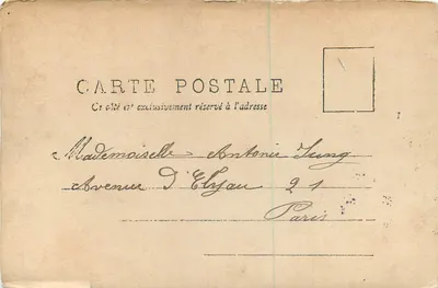 Geschwärzte Frau in einem rosa Kleid — römische Szene — B. B. Hoch, Verlag — Rückseite