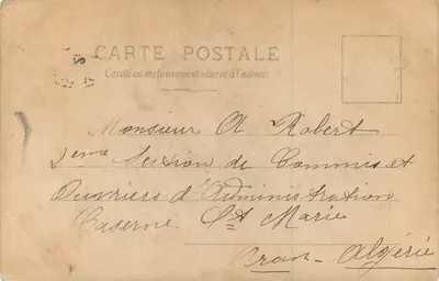 Bilhete postal antigo Teatro Sarah Bernhardt — Verso