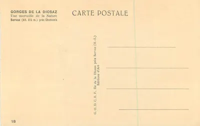 Gorges de la Diosaz — Vision Féérique — Éditions d'Art Servoz — Verso