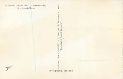 Chamonix (Haute-Savoie) i Mont-Blanc — widok panoramiczny — Wydawnictwo Prawdziwe — Rewers