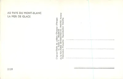 Mont-Blanc — La Mer de Glace — G. ROSSAT-MIGNOD, Annecy — Verso