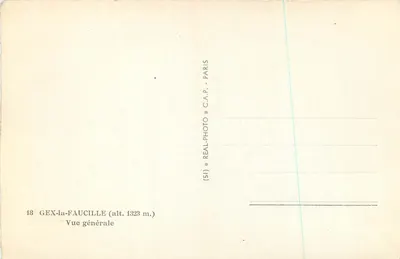 Gex-la-Faucille — Vista geral — C.A.P. Paris — Verso