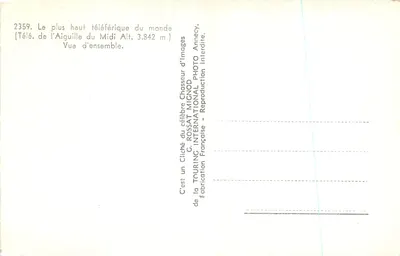 Aiguille du Midi — Ogólny widok teleferyku — G. ROSSAT MIGNOD — Rewers