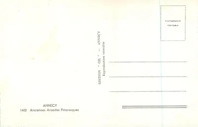 Annecy — Starsze piękne arcady — Wydawnictwo Gil, nr 1400 — Rewers