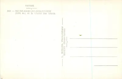 Notre-Dame-de-Bellecombe — łańcuch Aravis — L. Morand, wydawca w Mégeve (Haute-Savoie) — Rewers