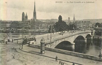 Rouen — O Ponte Corneille e a Catedral — ND Phot