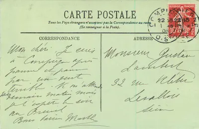 Compiègne — Widok z Château z jednego z rogów Parku — LL. n°77 — Rewers