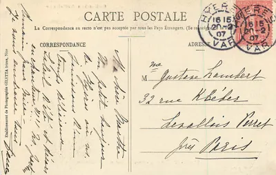 Hyères — Boulevard des Palmiers — Uitgave Giletta, fot., Nice, n° 1701 — Achterkant