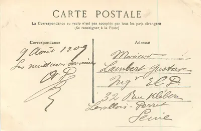 Vintage Postcard Surroundings of Nolay Castle of Larochepot — Back