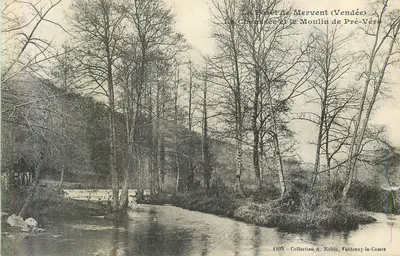 O Ponte de Mervent (Vendée) — A Chaminé e o Moinho de Pré-Véré — Coleção A. Robin, Fontenay-le-Comte