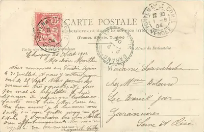 O Ponte de Mervent (Vendée) — A Chaminé e o Moinho de Pré-Véré — Coleção A. Robin, Fontenay-le-Comte — Verso