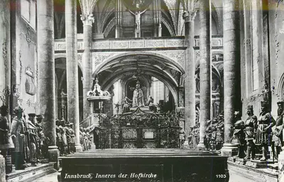 Innsbruck, Interior da Hofkirche — editor Tiroler Kunstverlag, n° 1103