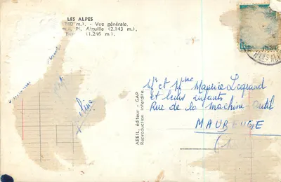 Alpy — Widok ogólny — ABEIL, wydawca - GAP — Rewers