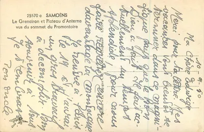 Le Grenairon i Plateau d'Anterne widziane z szczytu Promontoire — SAMOËNS — Wydawnictwo La Géogne, Lyon, nr 25570 c — Rewers