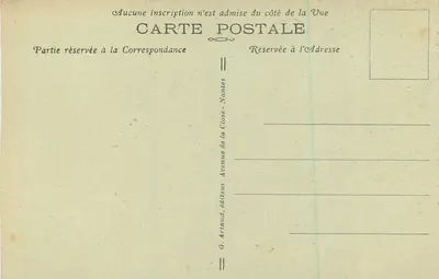 Quiberon — Les Couloirs de Port-Pigeon — G. Artaud, Nantes — Verso