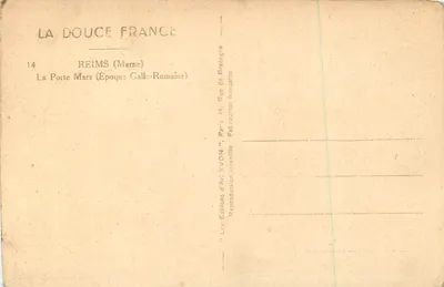 Reims — A Porta Mars, Época Gallo-Romana — Éditions d'Art YVON, Paris — Verso
