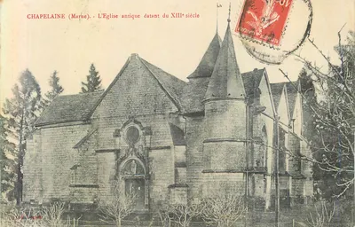 Chapelaîne (Marne) — A antiga igreja datando do século XIII — J. Lugbier